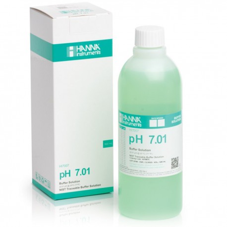 pH-buffertlösning 7.01pH 500ml Färgad Grön